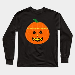 Happy Halloween Smiling Jack O Lantern (Black Background) Long Sleeve T-Shirt